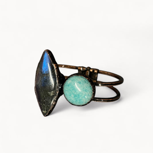 Star Current - Spectrolite & Amazonite Cuff Bracelet