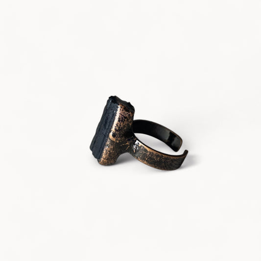 Dark Echo - Black Tourmaline Ring