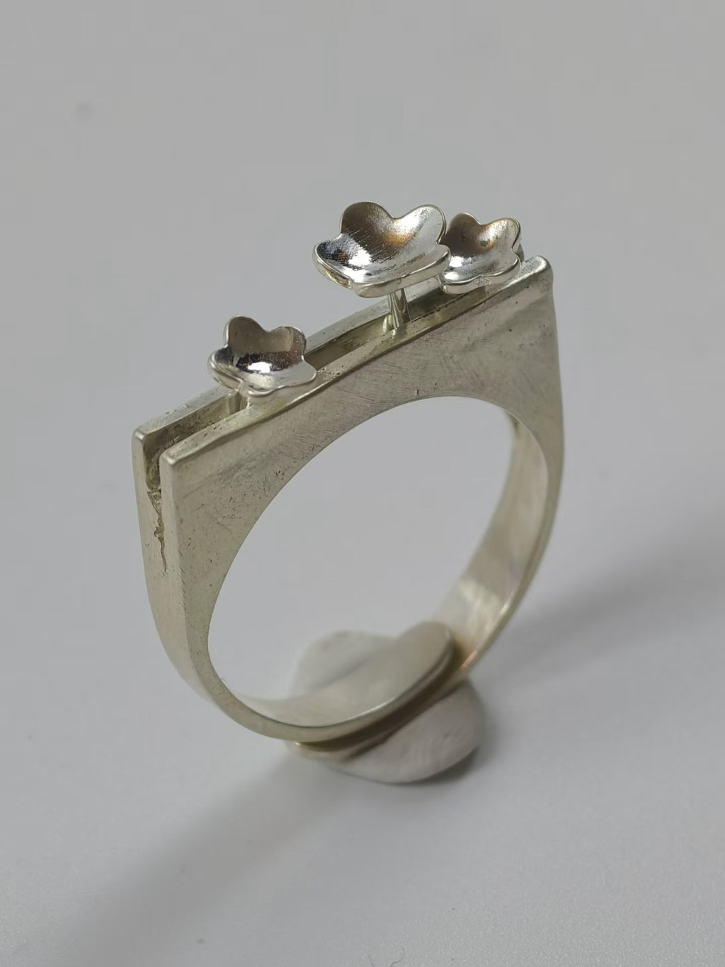 Flowers in the Crack - Sterling Silver Kinetic Ring