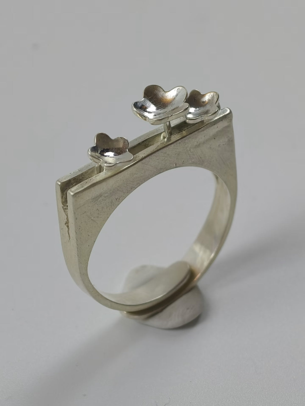 Flowers in the Crack - Sterling Silver Kinetic Ring