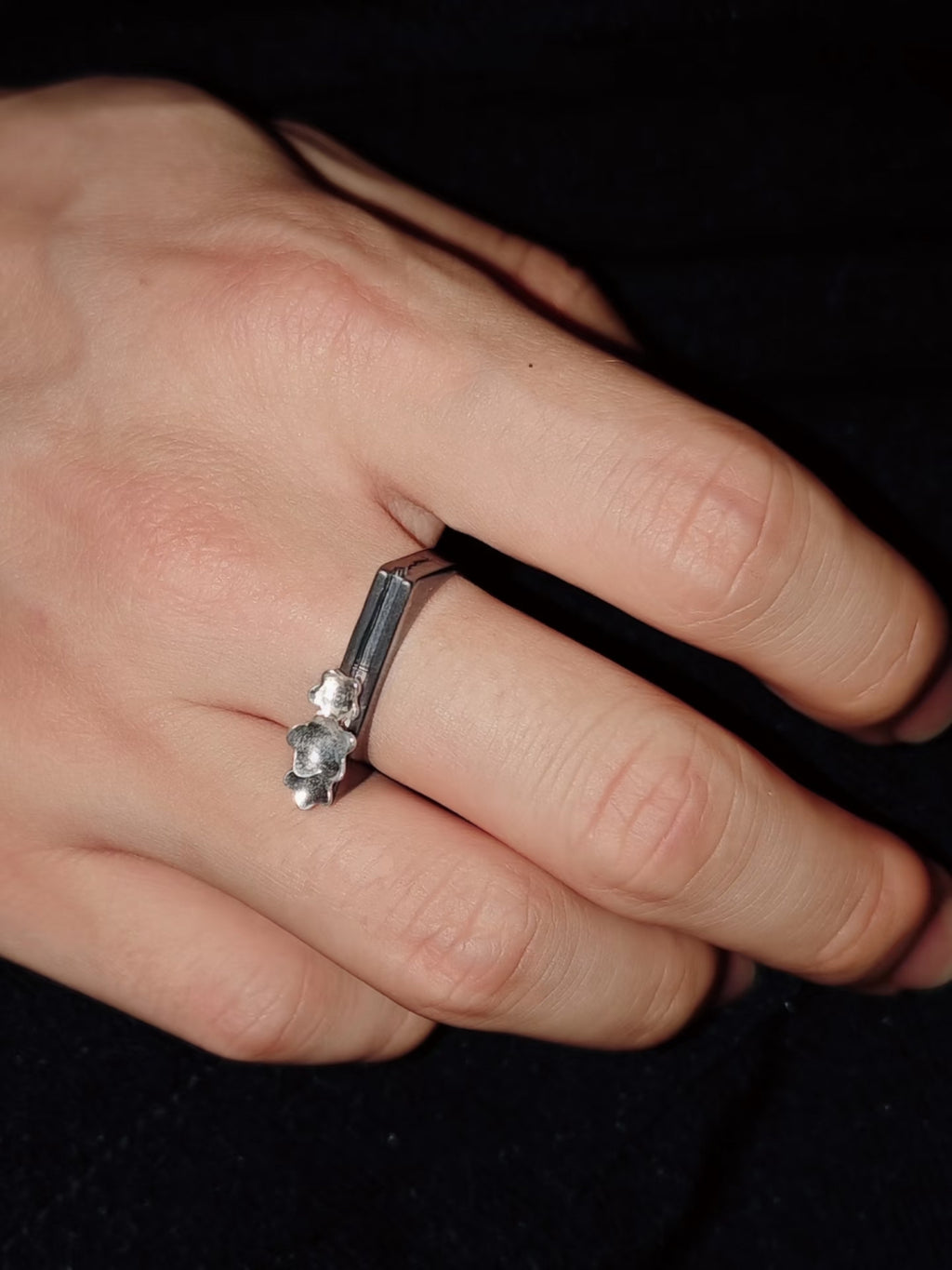 Flowers in the Crack - Sterling Silver Kinetic Ring