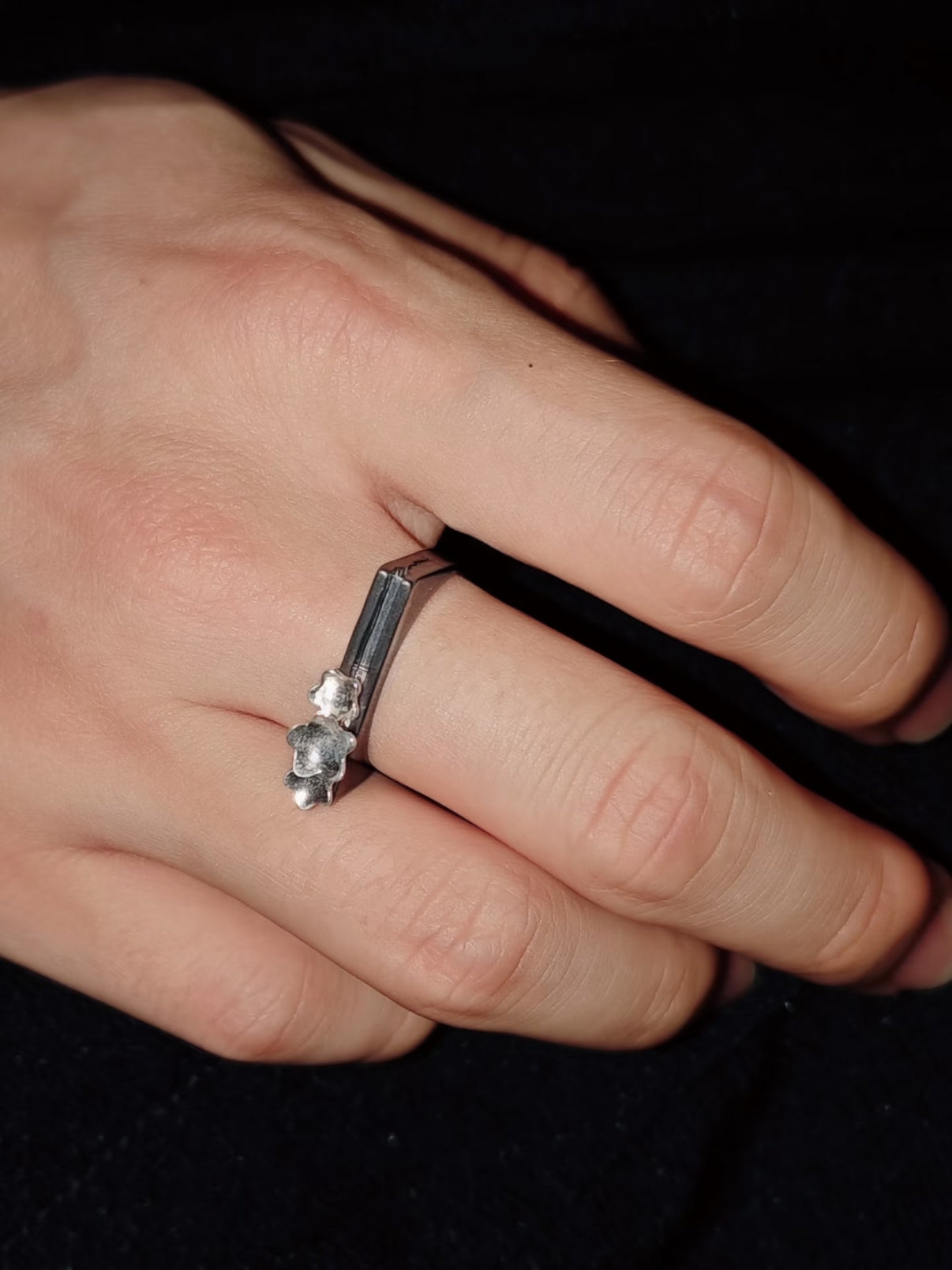 Flowers in the Crack - Sterling Silver Kinetic Ring