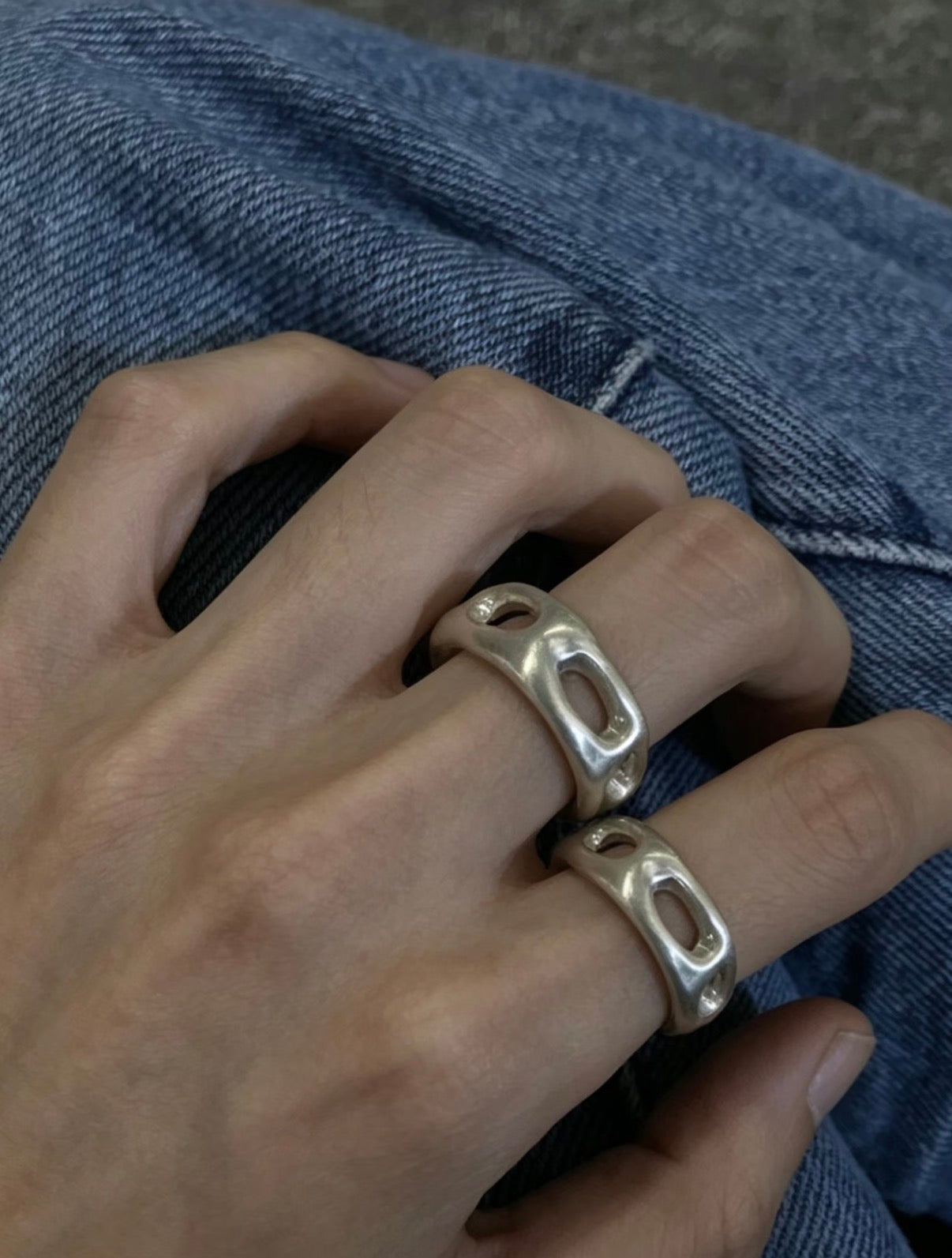 Hollow Cave - Sterling Silver Ring