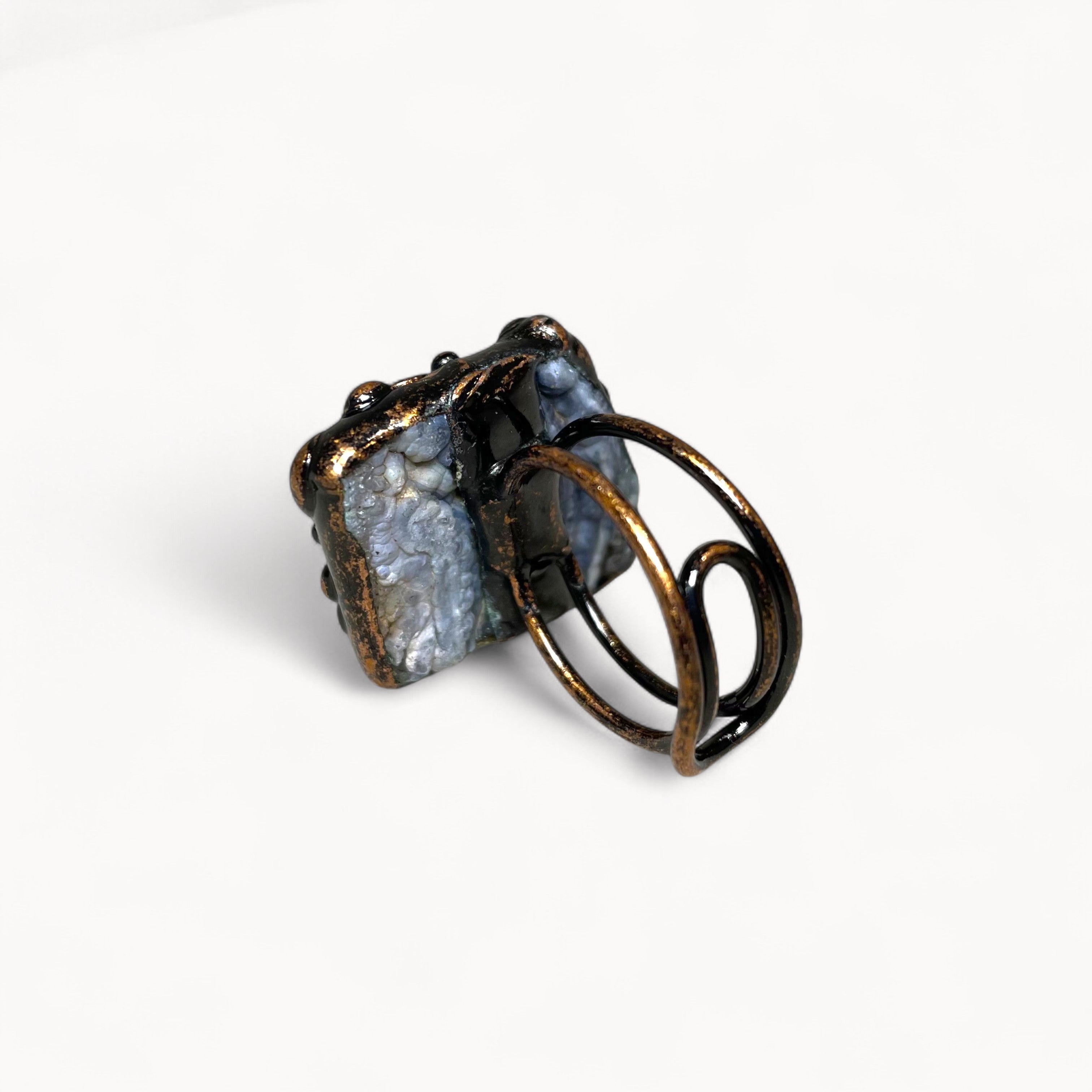 Starlit Veil - Agate Ring