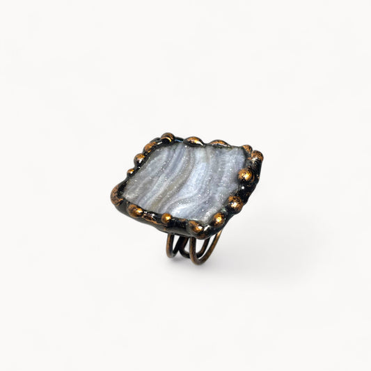 Starlit Veil - Agate Ring
